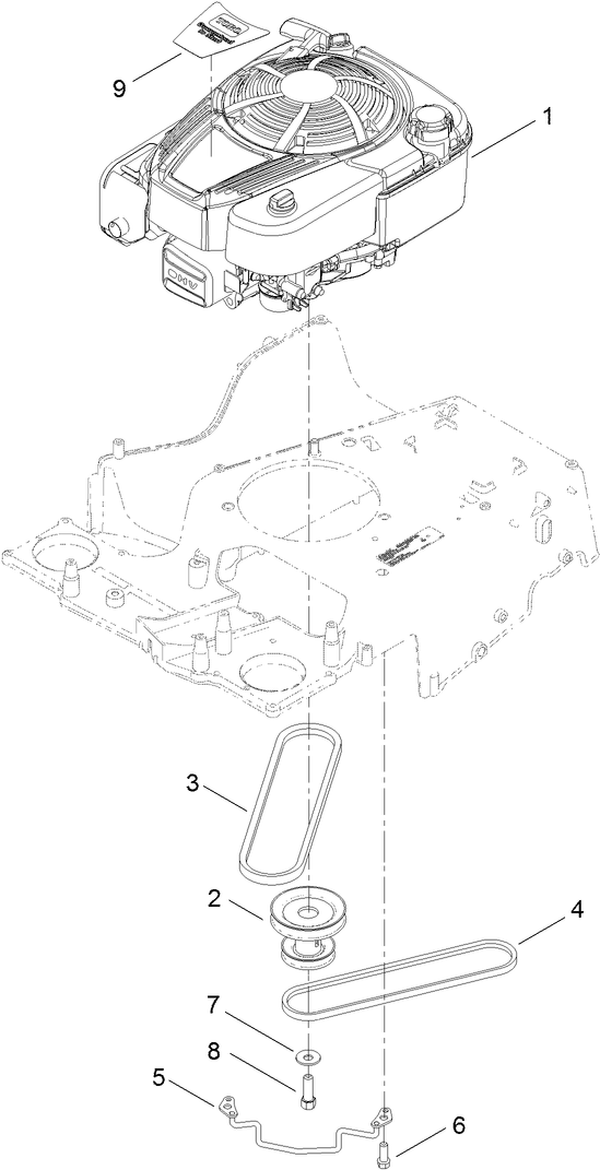 Engine and Pulley Assembly