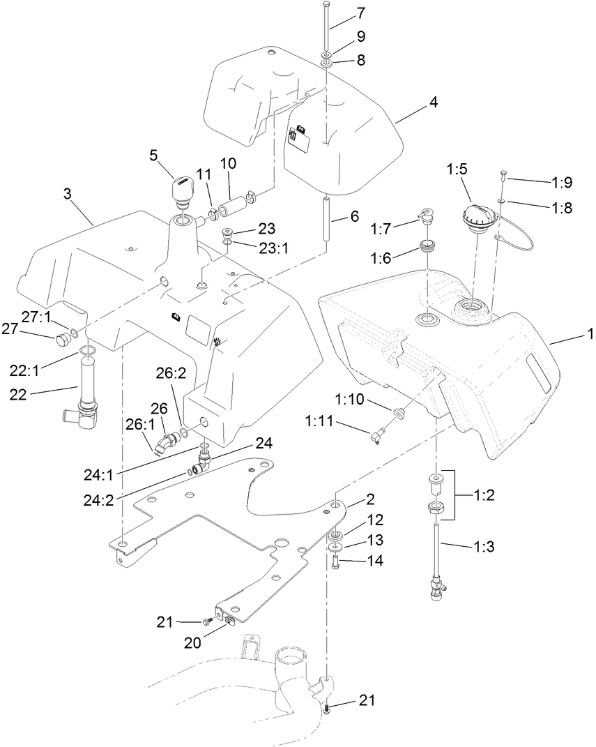 Fuel and Hydraulic Tank Assembly