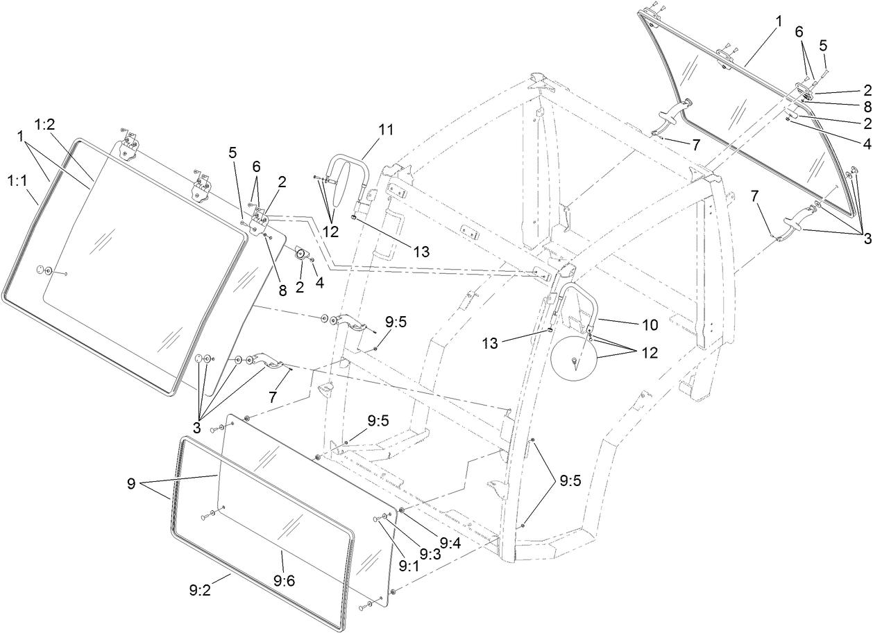 Front and Rear Window Cab Assembly