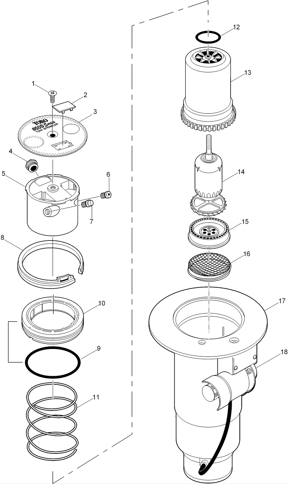 854S Series Sprinkler - Pre-2007