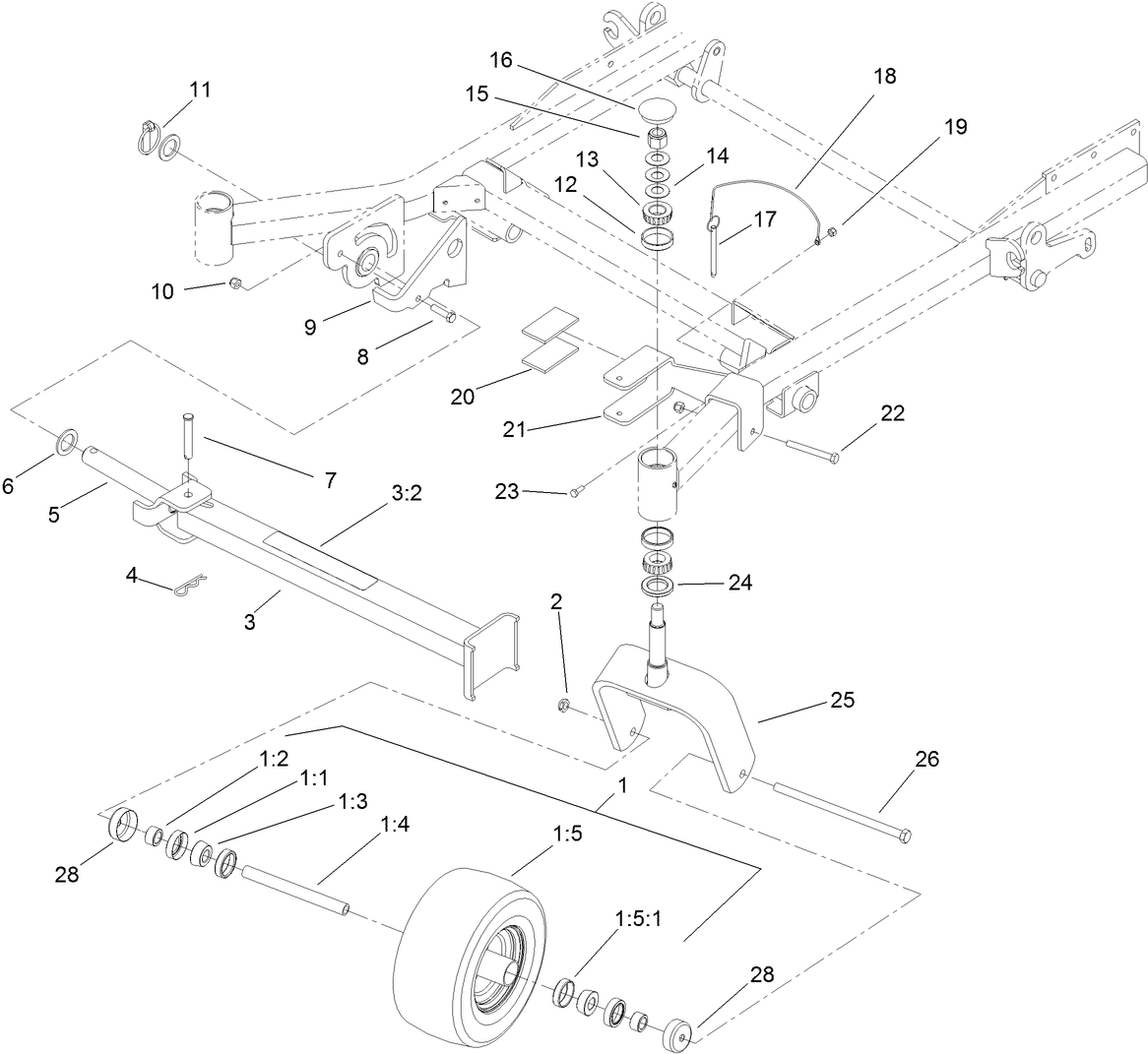Caster Wheel and Z Stand Assembly