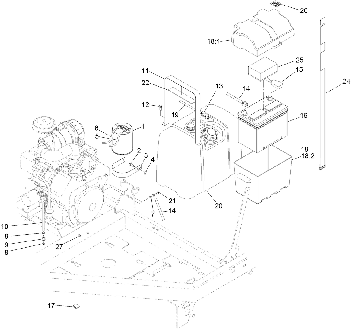 Battrey and Fuel System Assembly