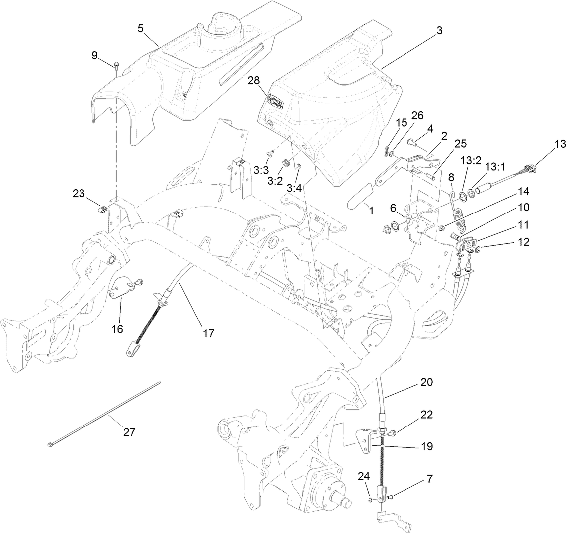 Brake Cable and Lever Assembly