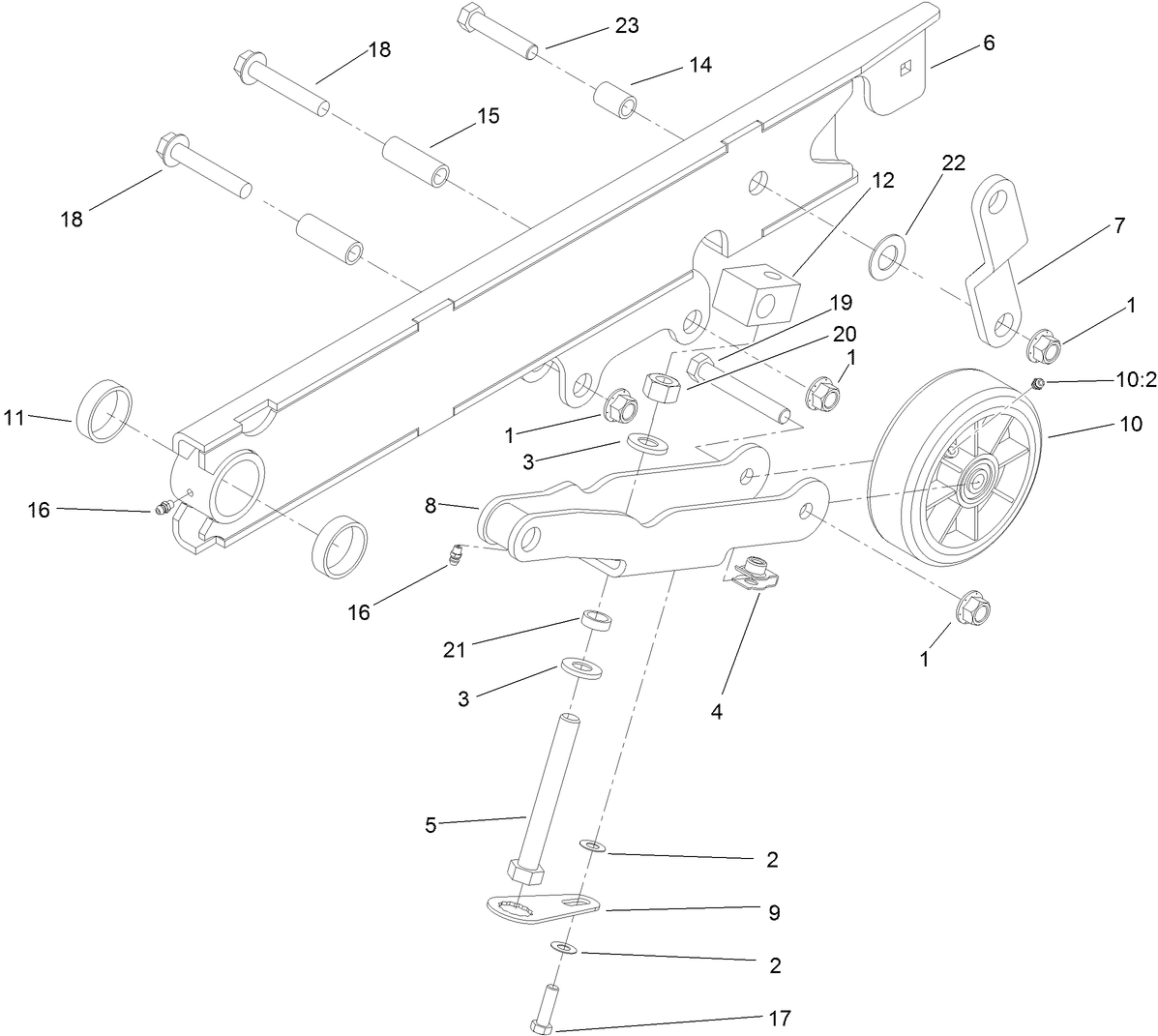 LH Trailing Arm Assembly No. 117-8470