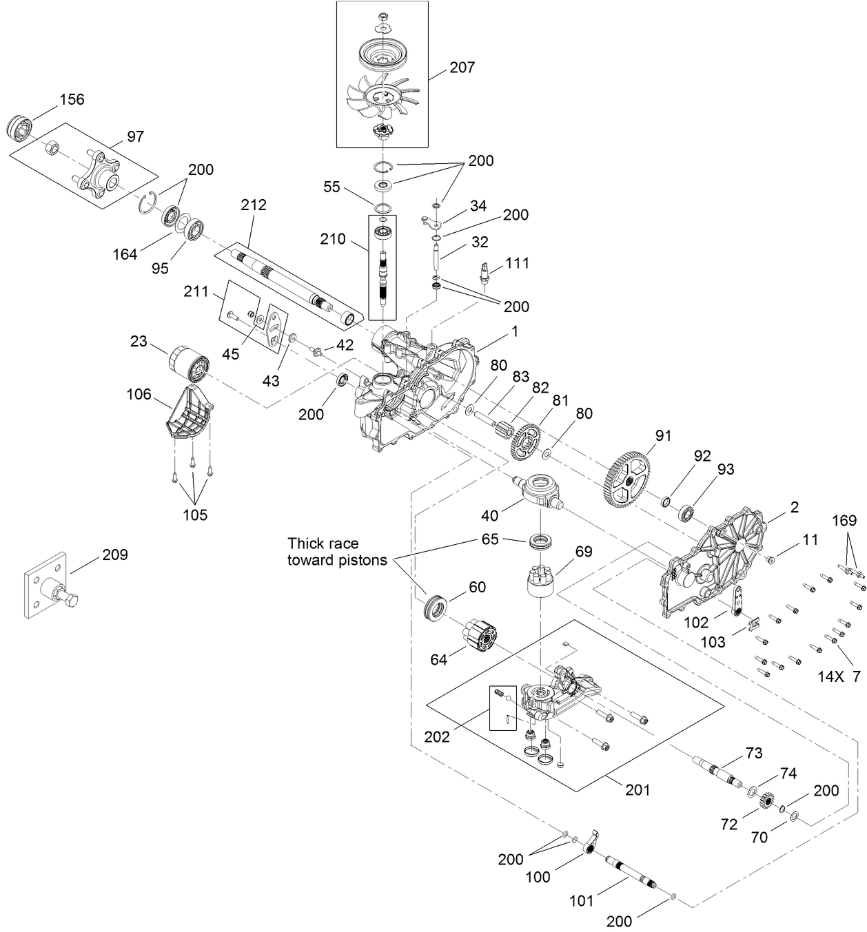 Left Hand Hydro Transaxle Assembly No. 119-3360