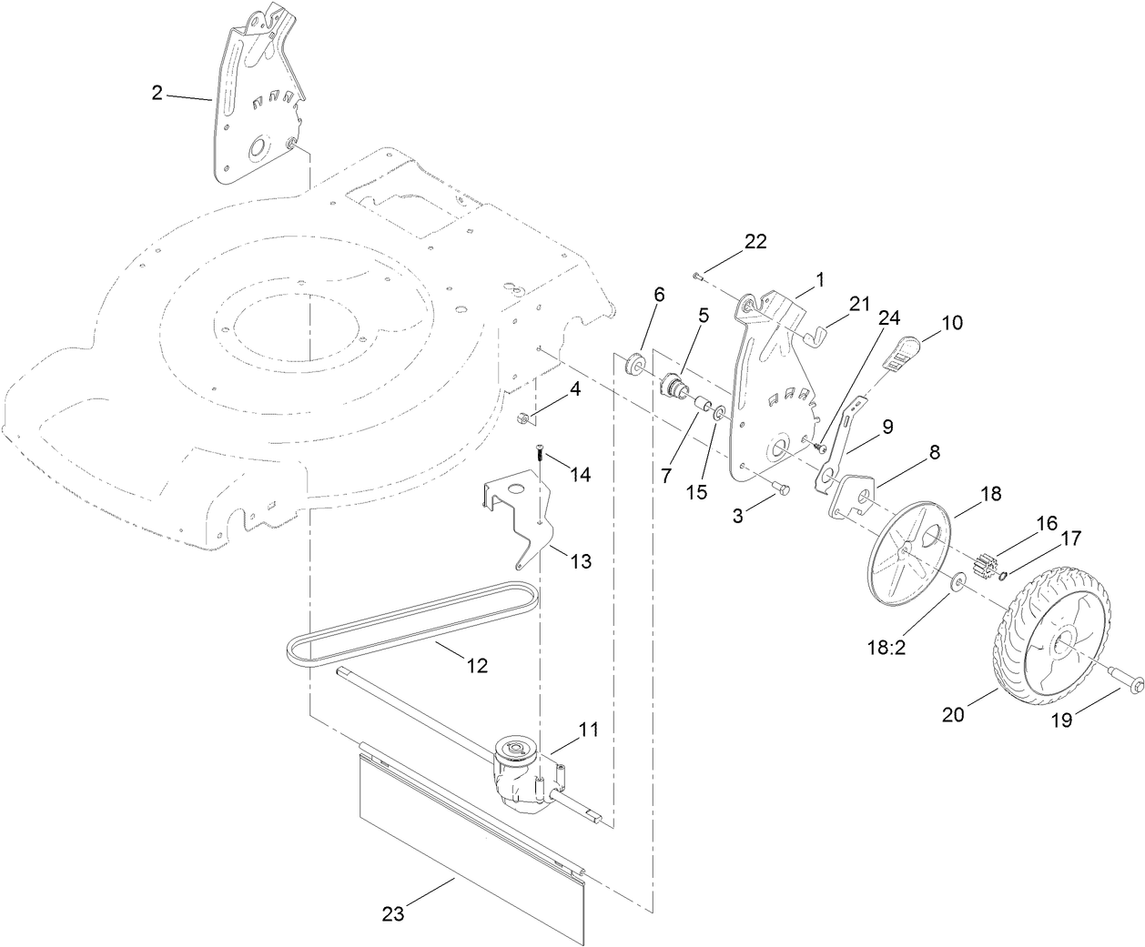 Transmission and Rear Wheel Drive Assembly