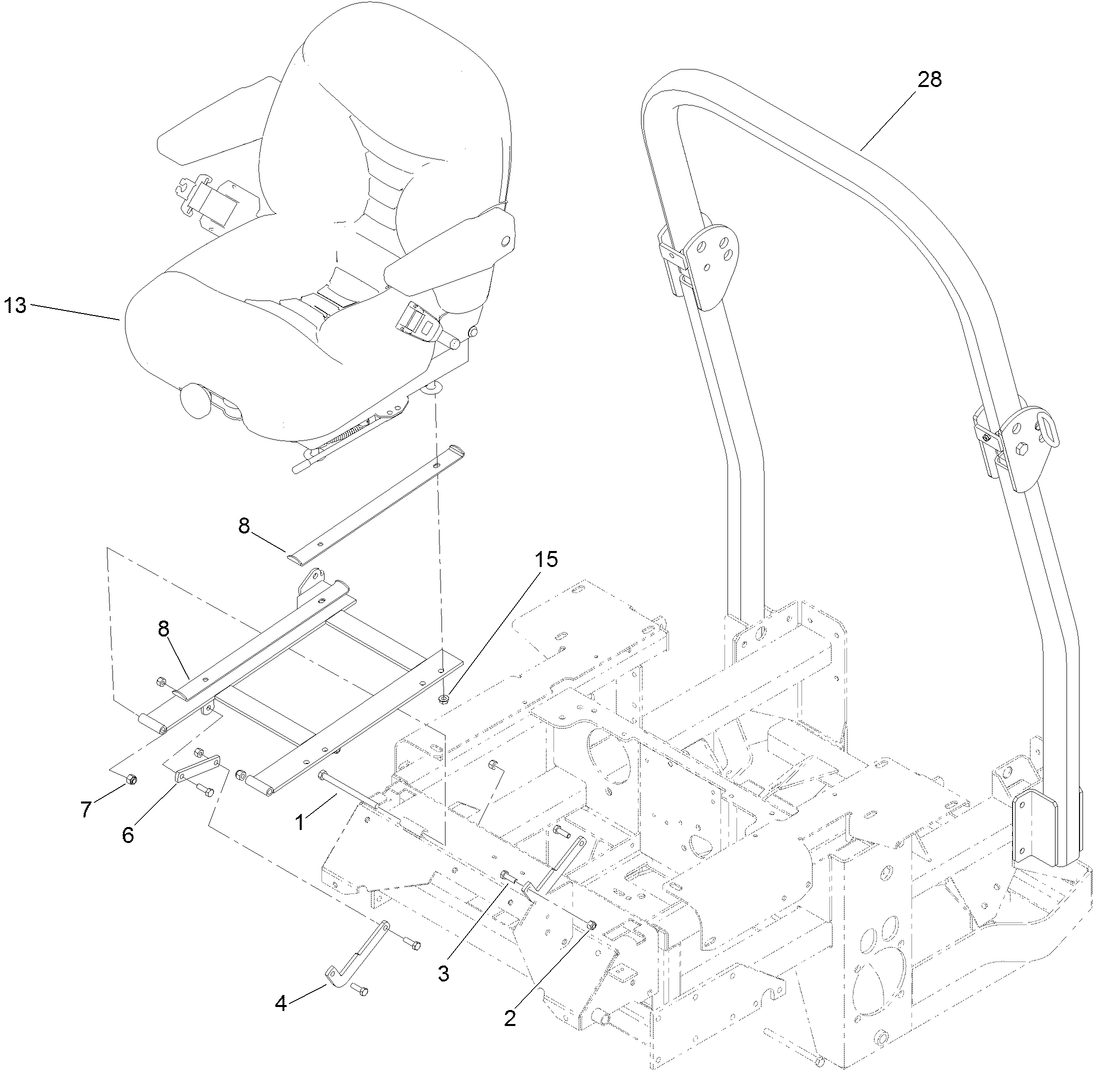 Seat and Roll-Over Protection System Assembly