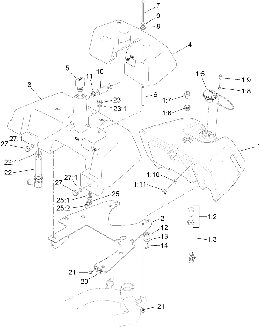 Fuel and Hydraulic Tank Assembly