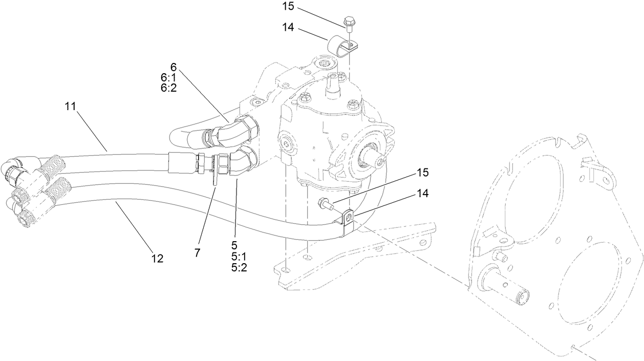 Traction Drive Hose Routing Assembly