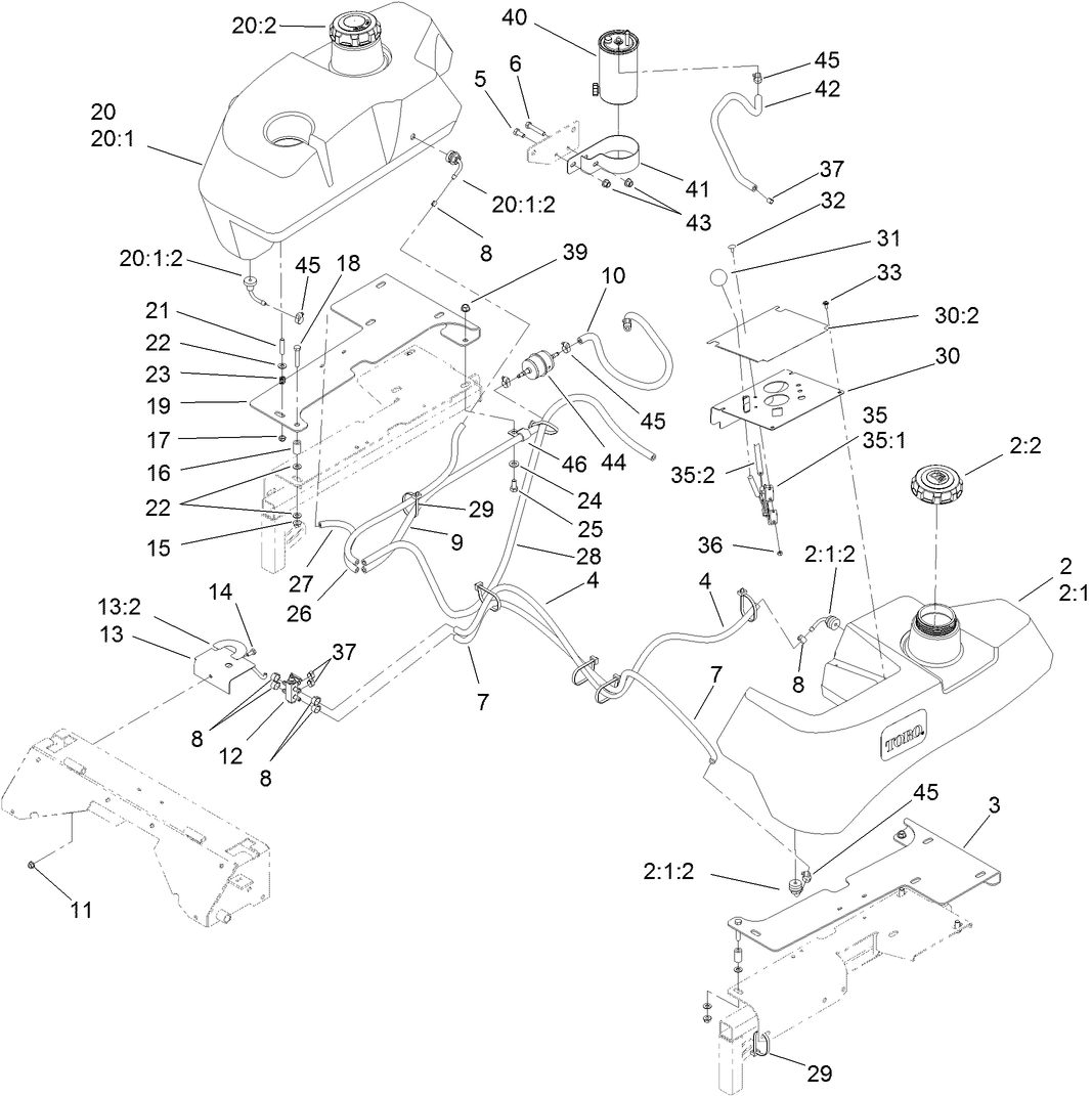 Tank and Fuel Line Assembly