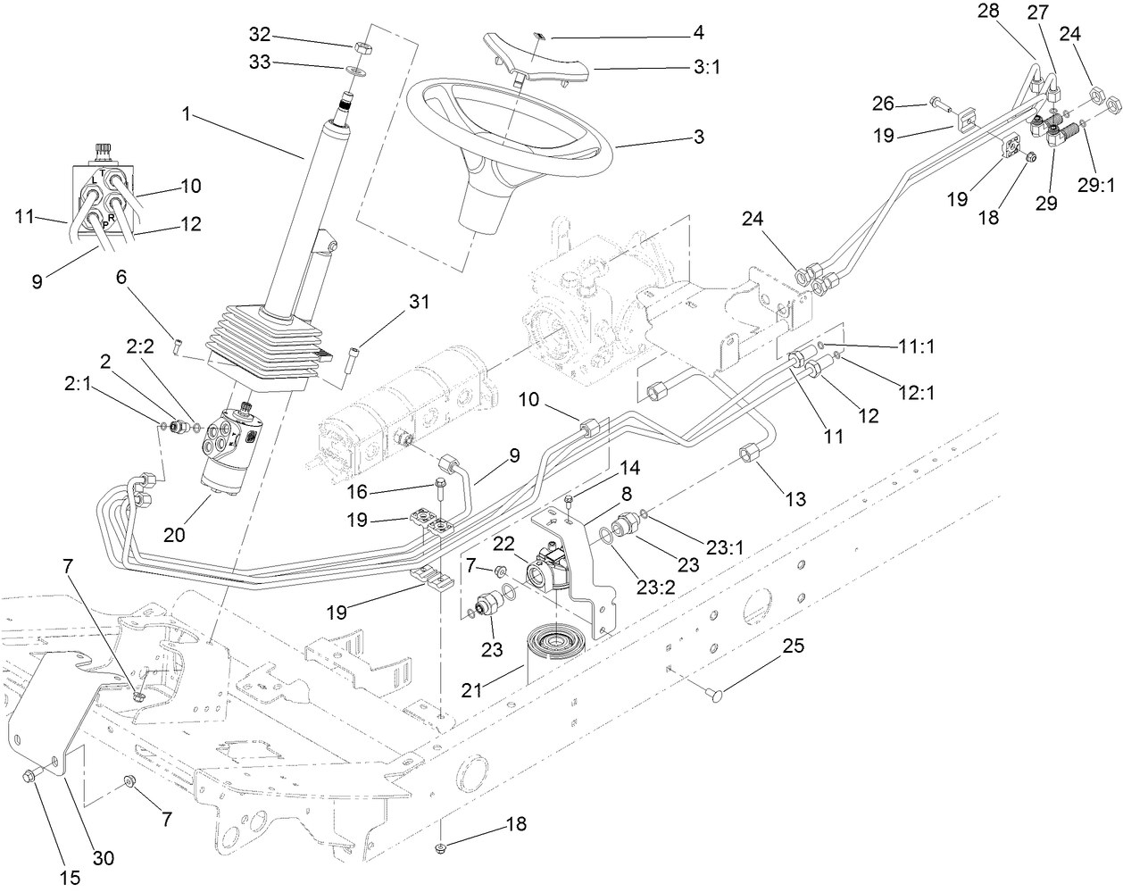 Steering Valve Hydraulic Plumbing Assembly