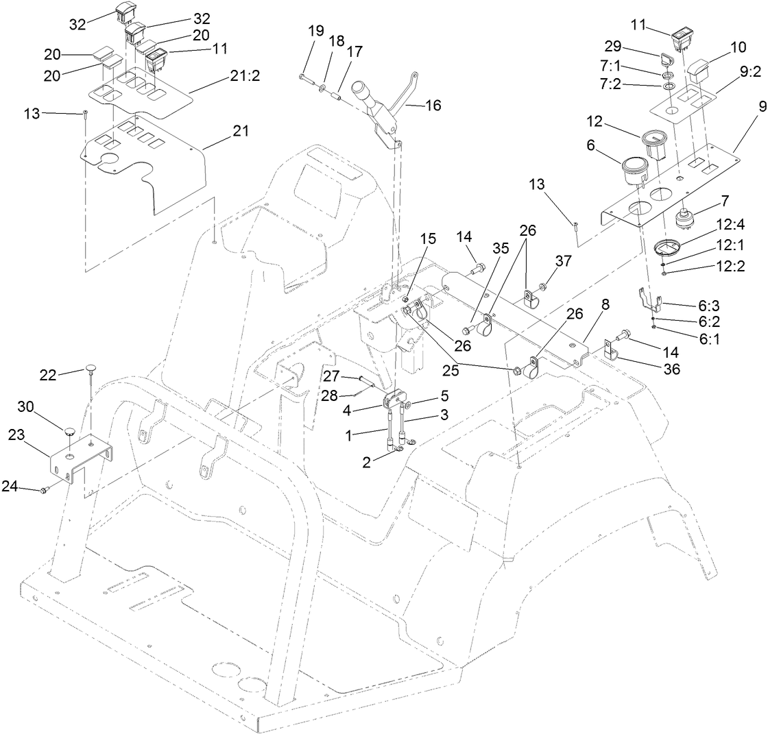 Parking Brake and Console Assembly