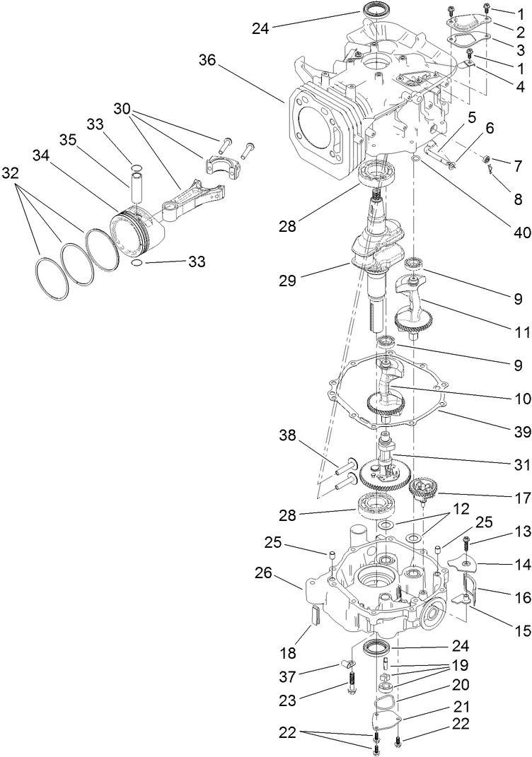 Crankshaft, Camshaft and Piston Assembly