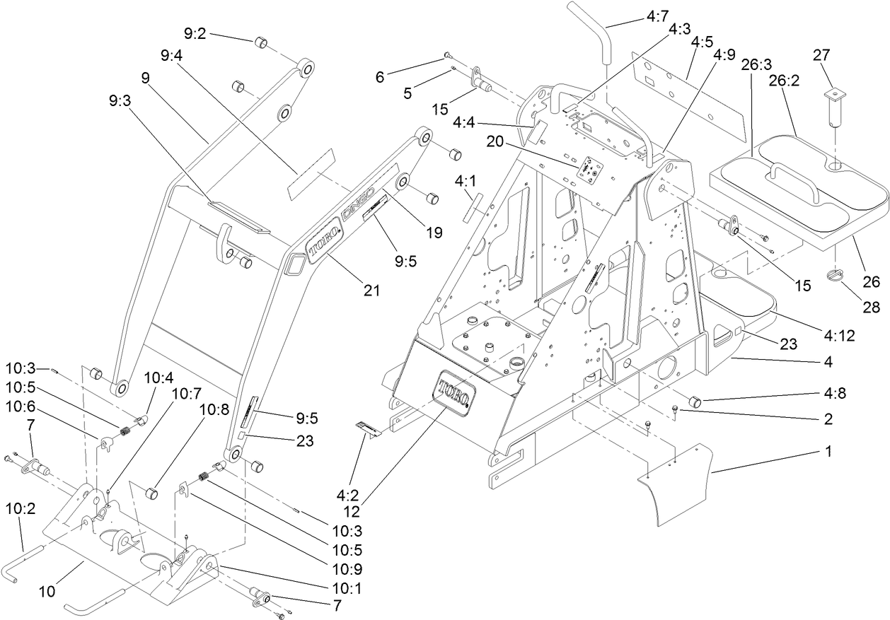 Frame and Loader Arm Assembly