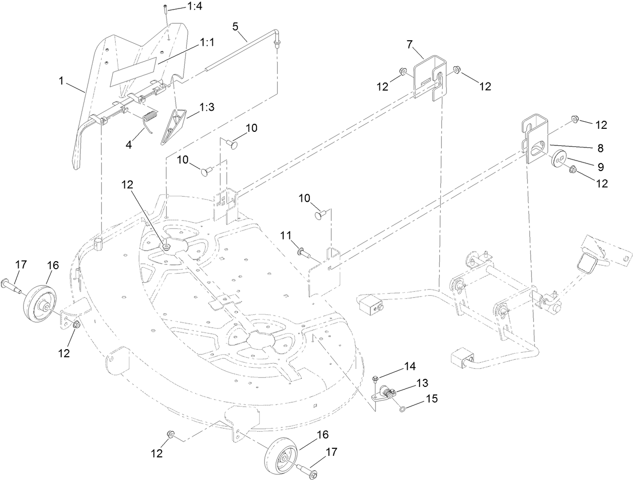 38 Inch Deflector and Hanger Assembly