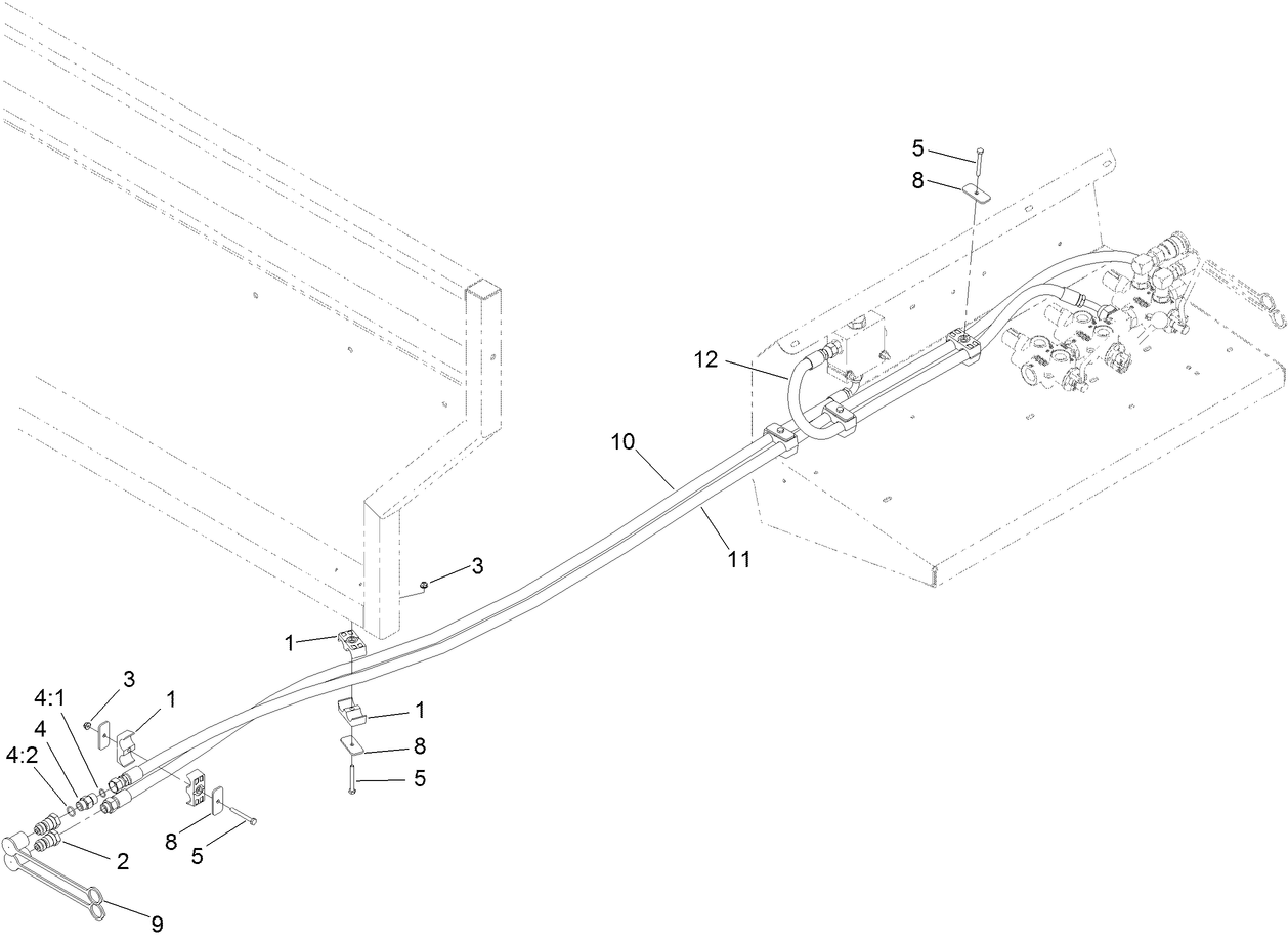 Hydraulic Hose and Clamp Assembly