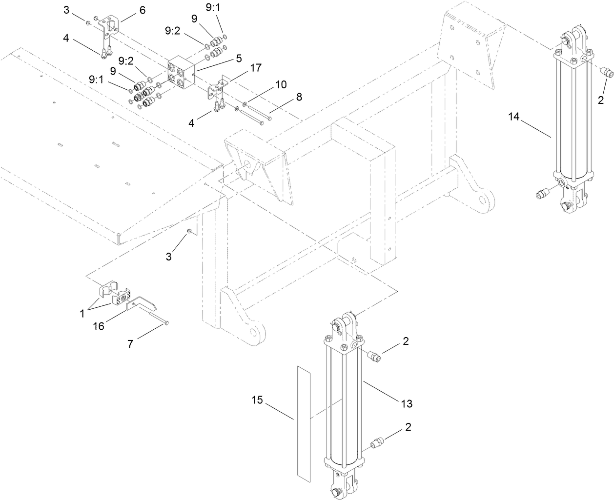 Hydraulic Cylinder and Junction Box Manifold Assembly