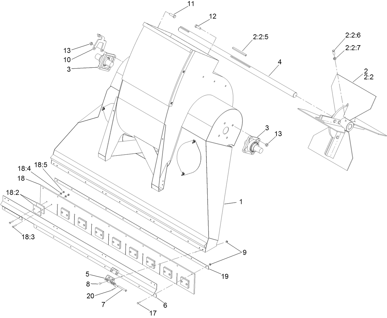 Blower Fan and Throat Flap Assembly