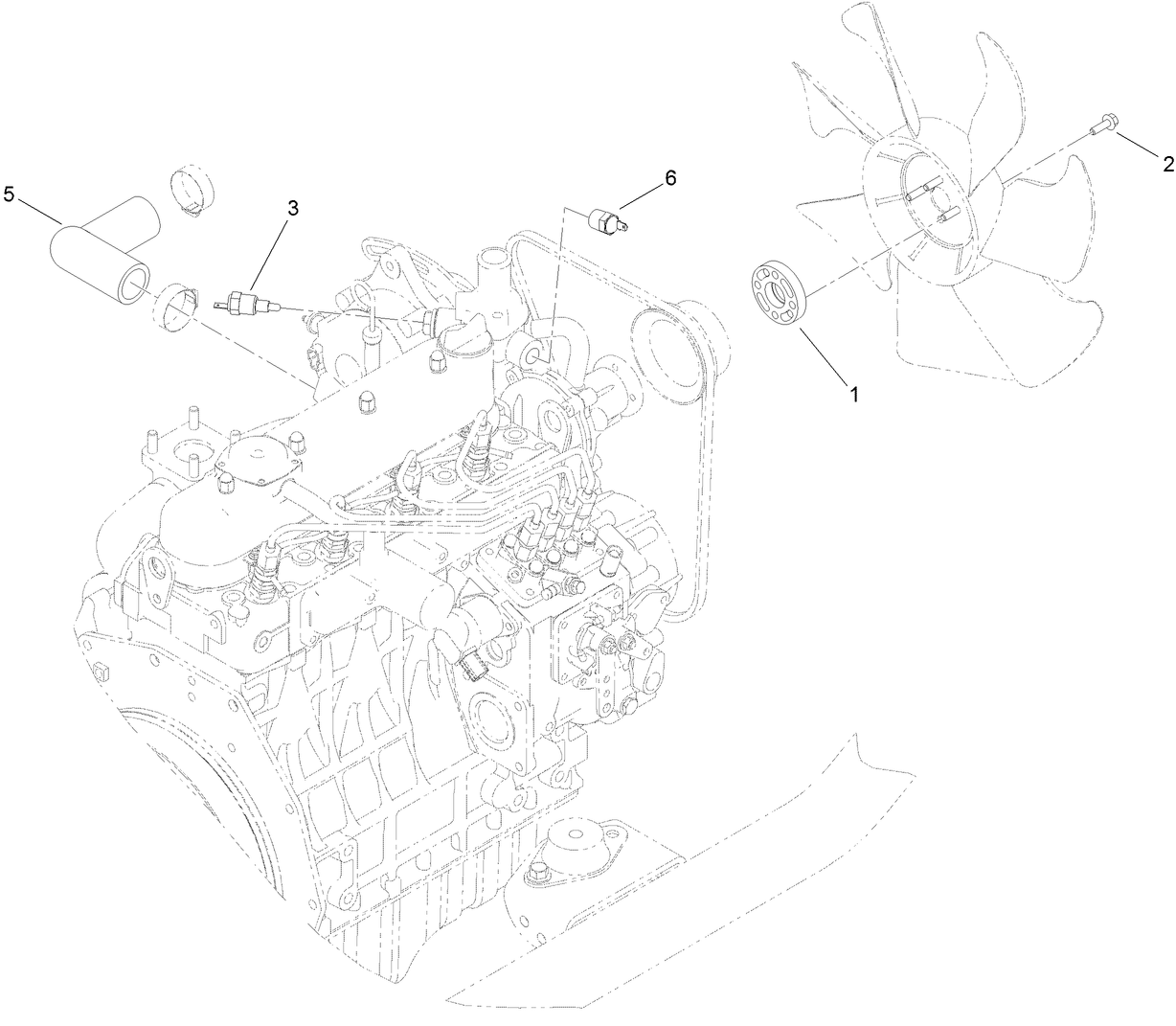 Fan Spacer and Thermoswitch Assembly