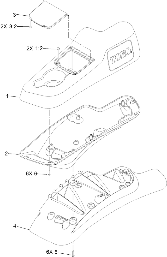 LH Console Assembly No. 115-7403