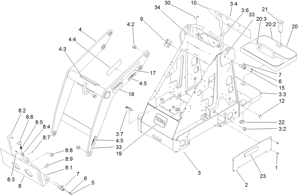 Frame and Loader Arm Assembly