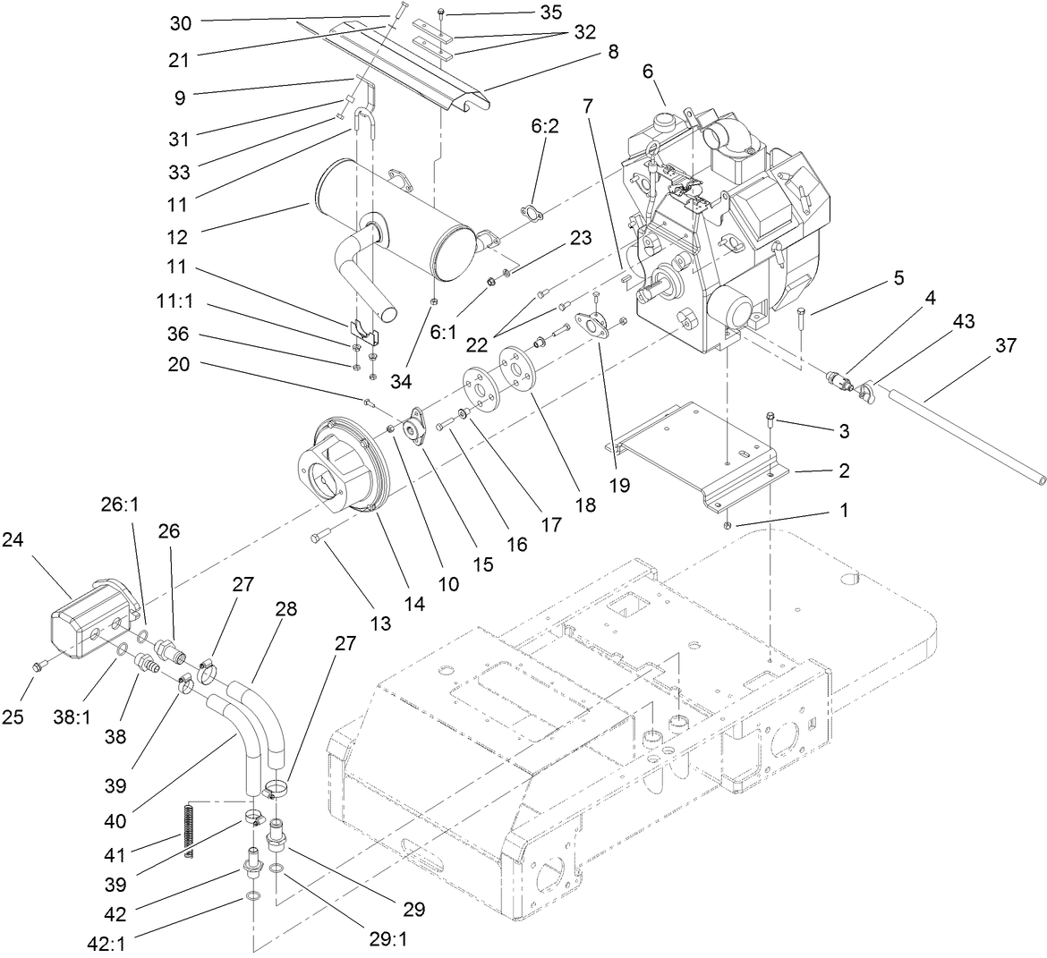 Engine and Pump Assembly
