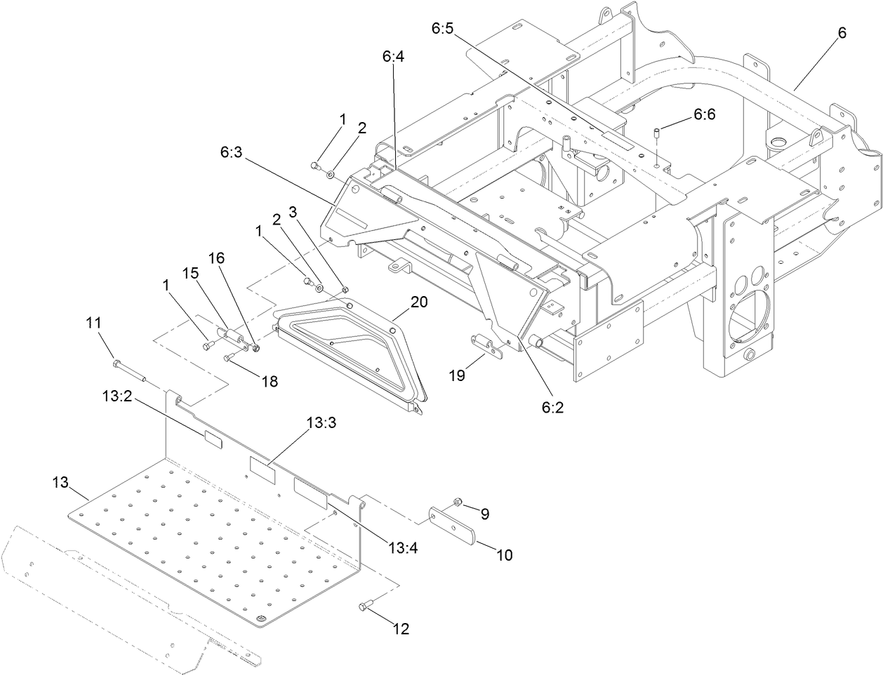 Traction Frame and Floor Pan Assembly