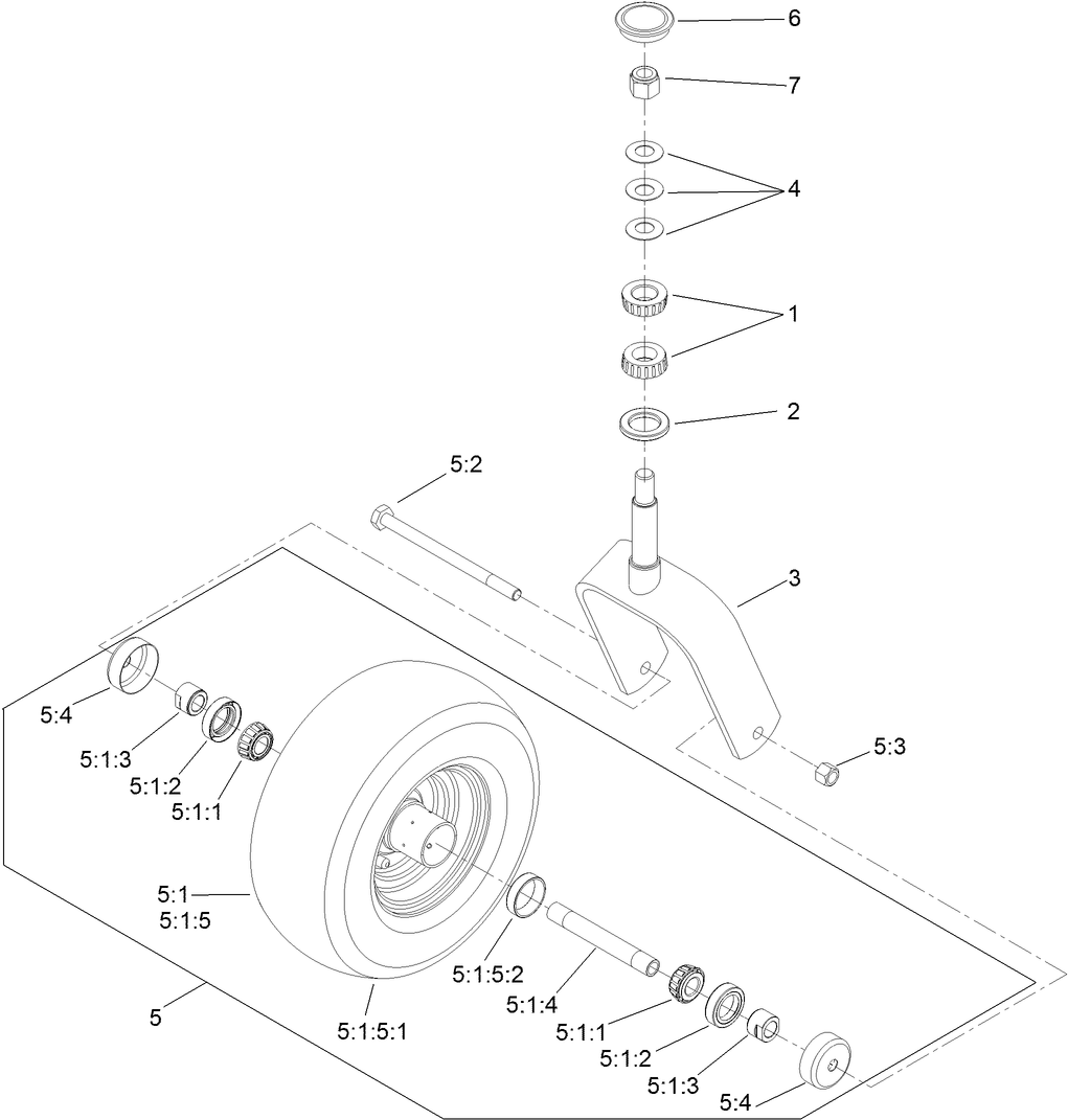 Caster Fork and Wheel Assembly