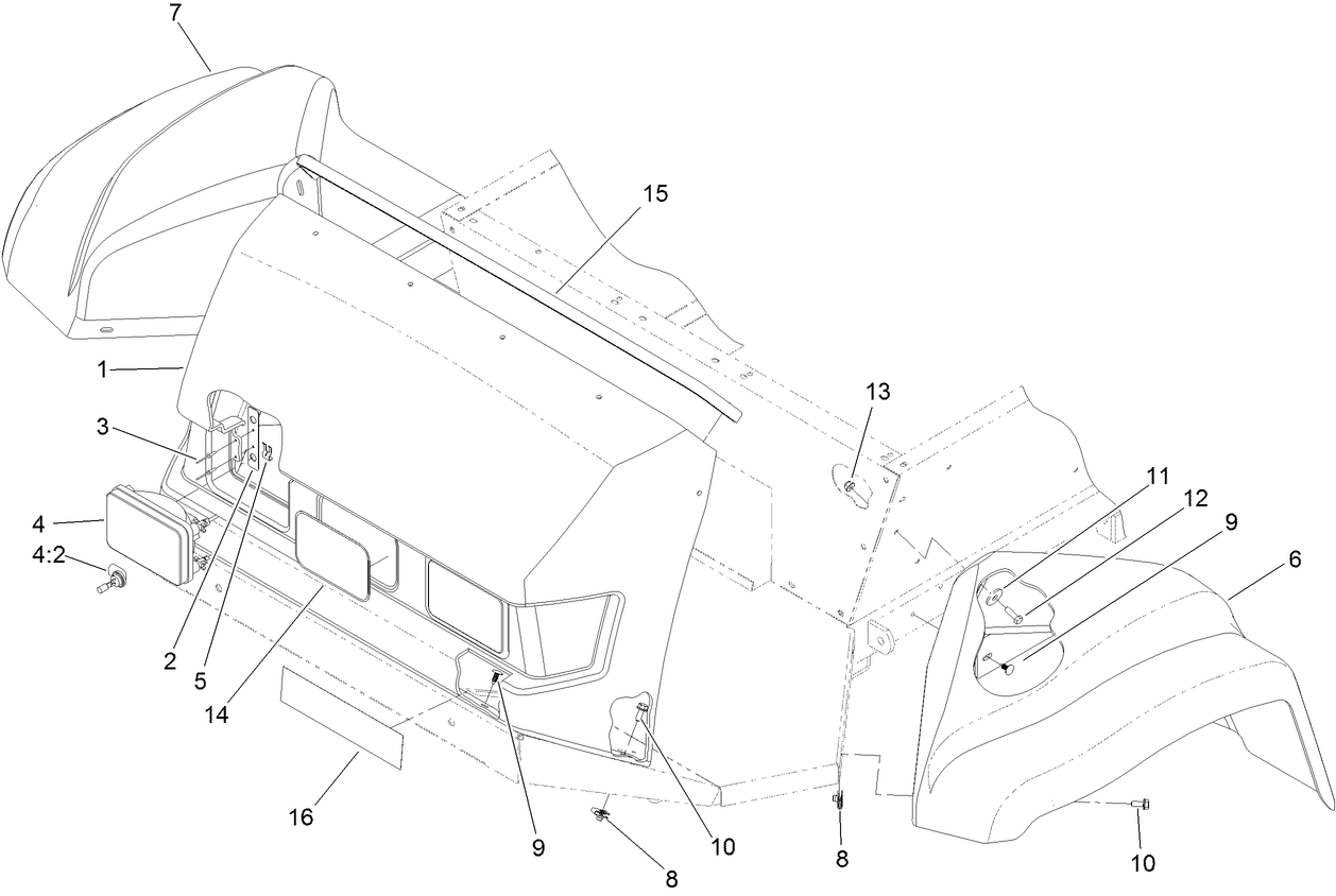 Dash, Fender and Headlight Assembly