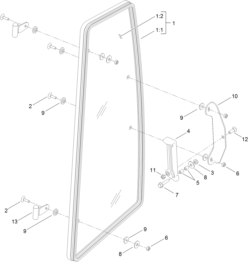 Cab Right Window Assembly