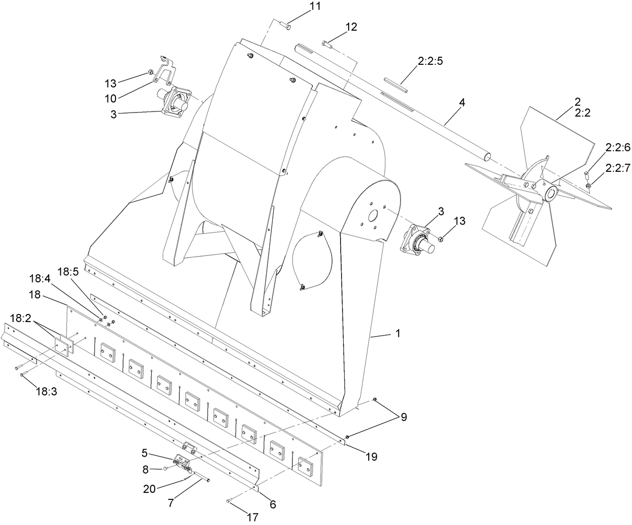 Blower Fan and Throat Flap Assembly