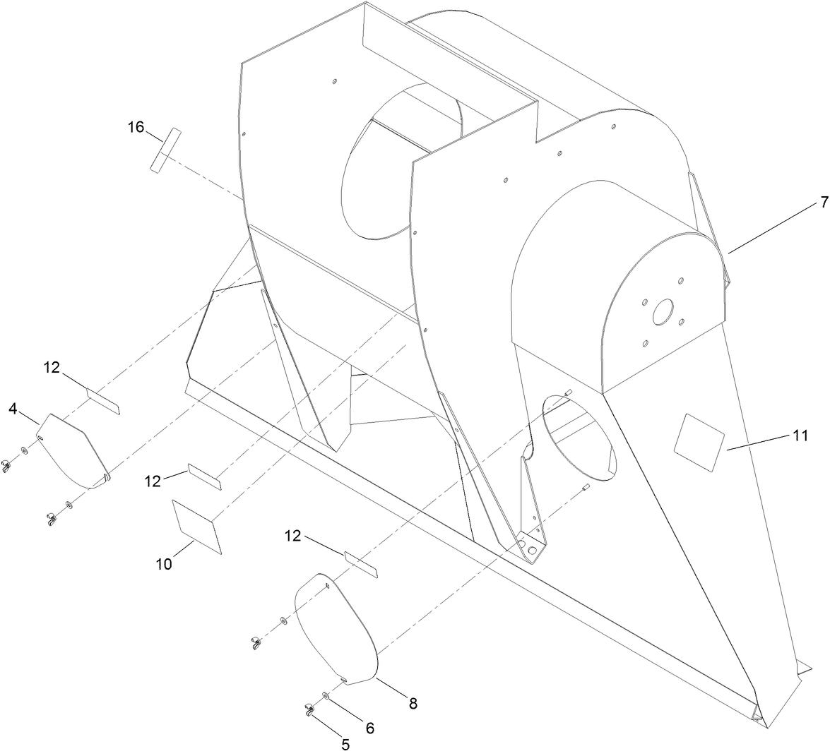 Blower and Throat Housing Assembly