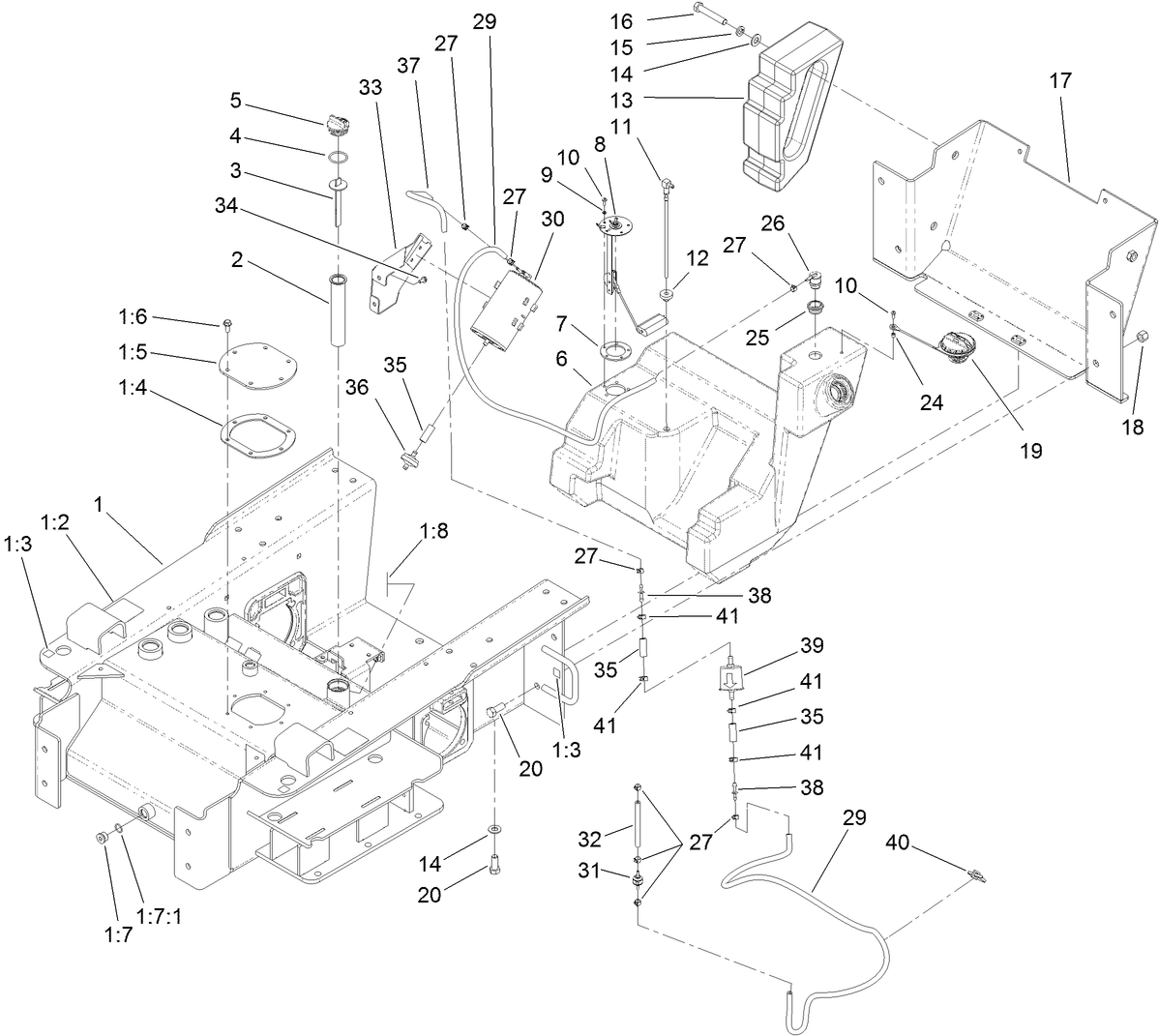 Main Frame and Fuel Tank Assembly