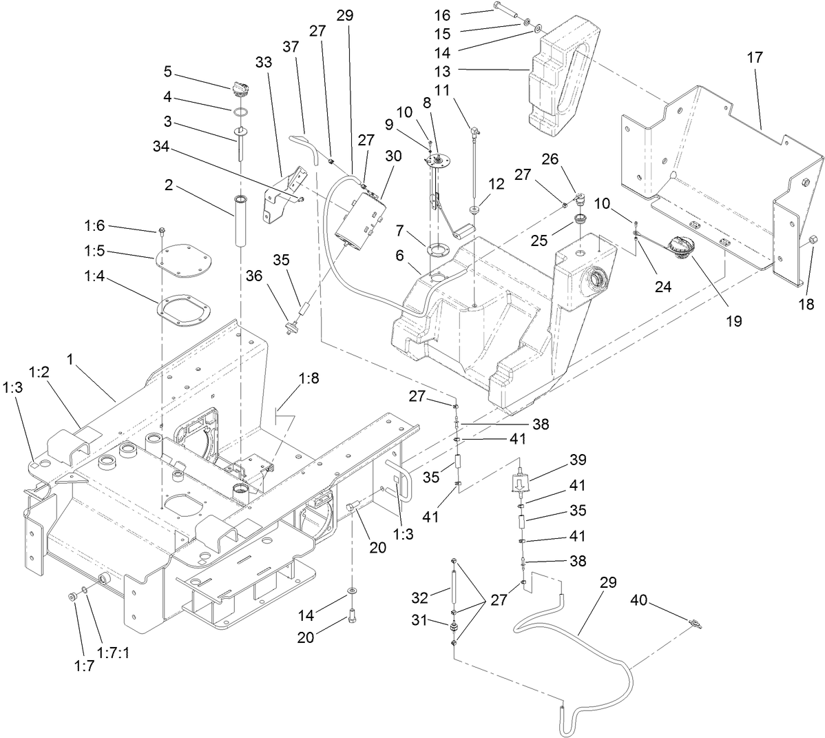 Main Frame and Fuel Tank Assembly