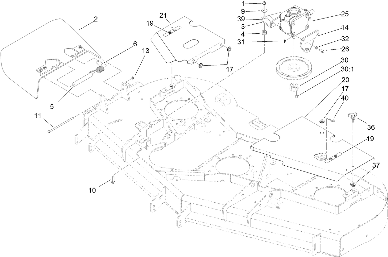 Belt Cover, Gearbox and Baffle Assembly