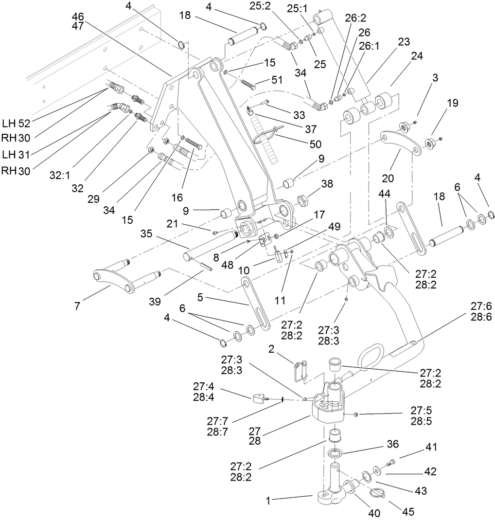 Rear No. 6 and No. 7 Lift Arm Assembly