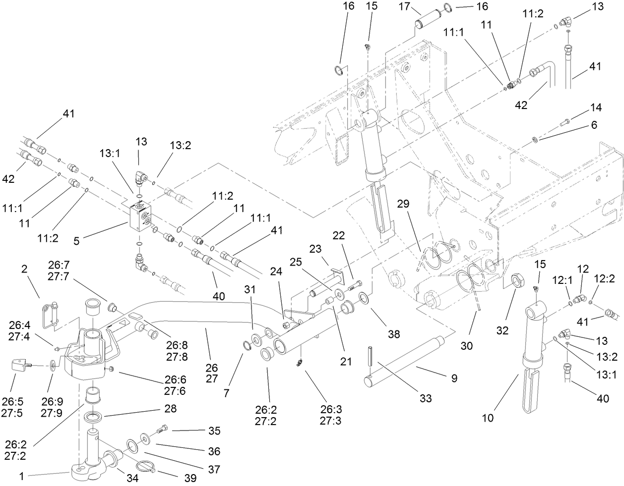 Rear No. 2 and No. 3 Lift Arm Assembly