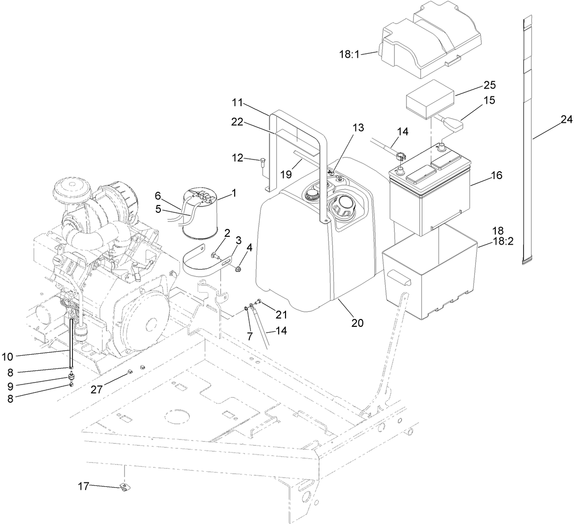 Battrey and Fuel System Assembly