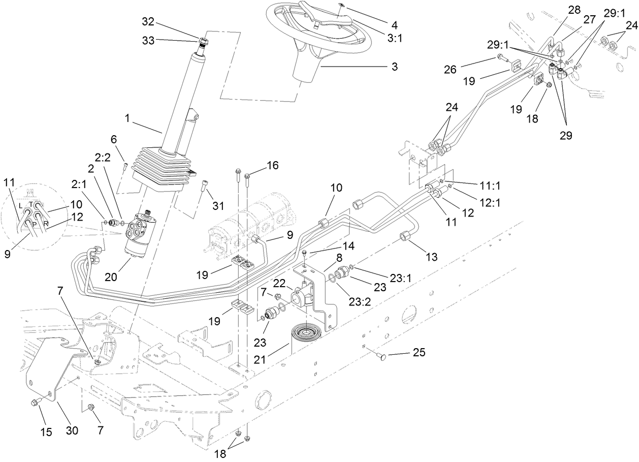 Steering Valve Hydraulic Plumbing Assembly