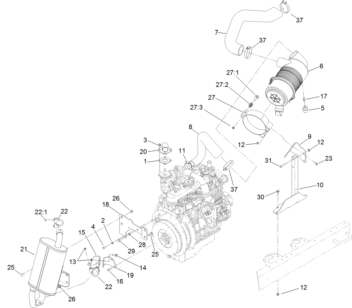 Engine Mounting and Electrical Assembly