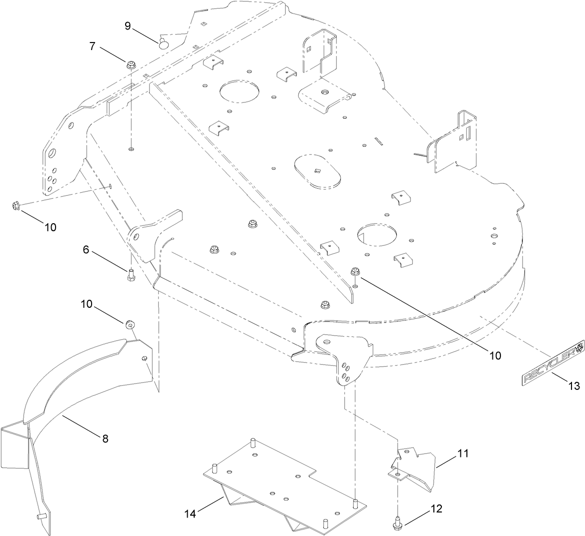 42 Inch Deck Baffle Assembly