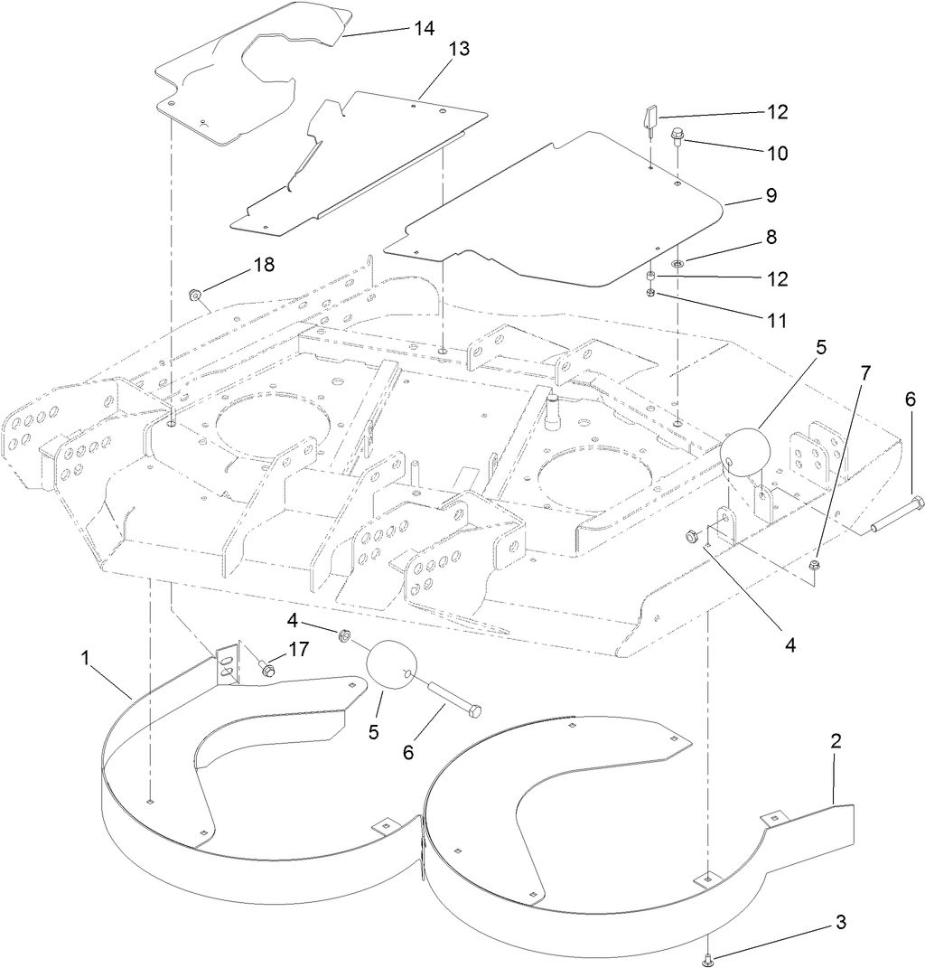 Right Deck Discharge Chamber and Cover Assembly