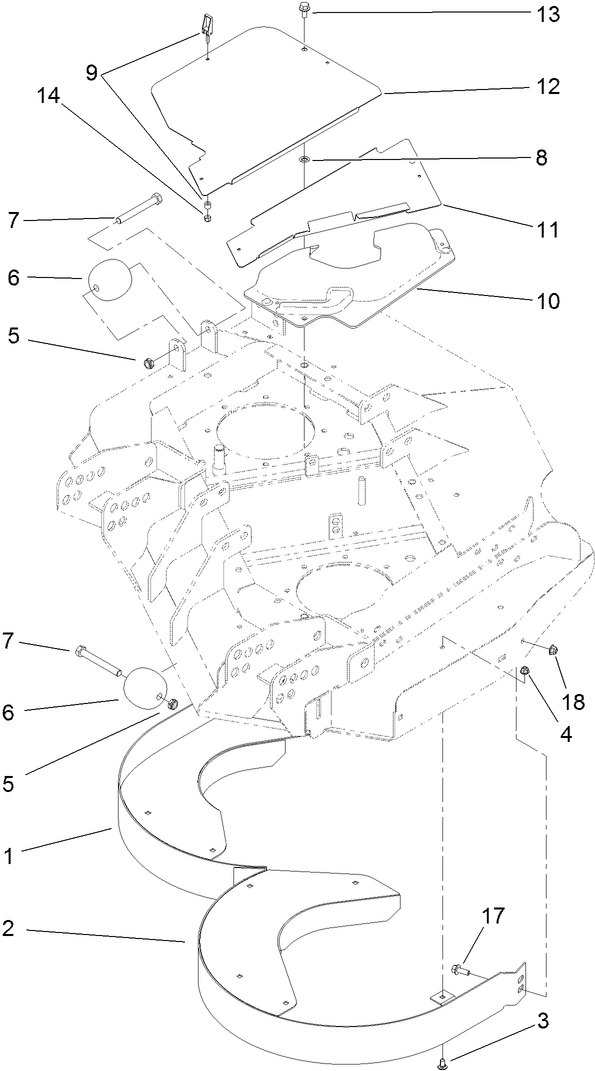 Left Deck Discharge Chamber and Cover Assembly
