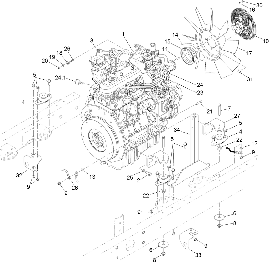 Engine Mounting and Electrical Assembly