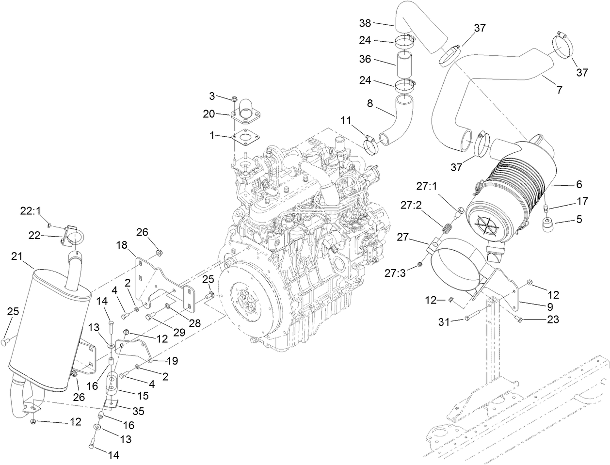 Engine Intake and Exhaust Assembly