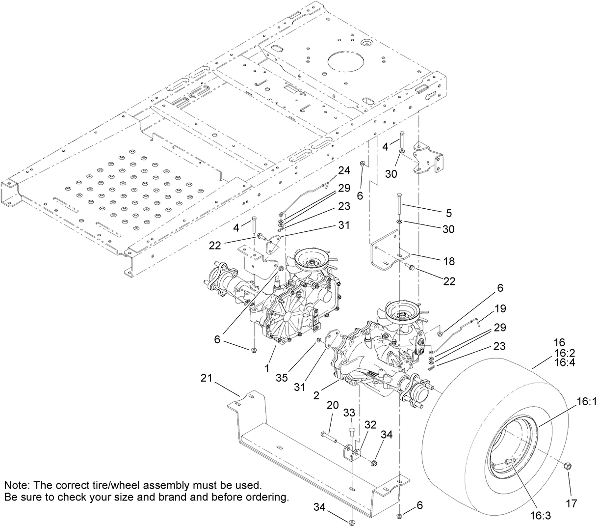 Hydro Transaxle Drive and Rear Wheel Assembly