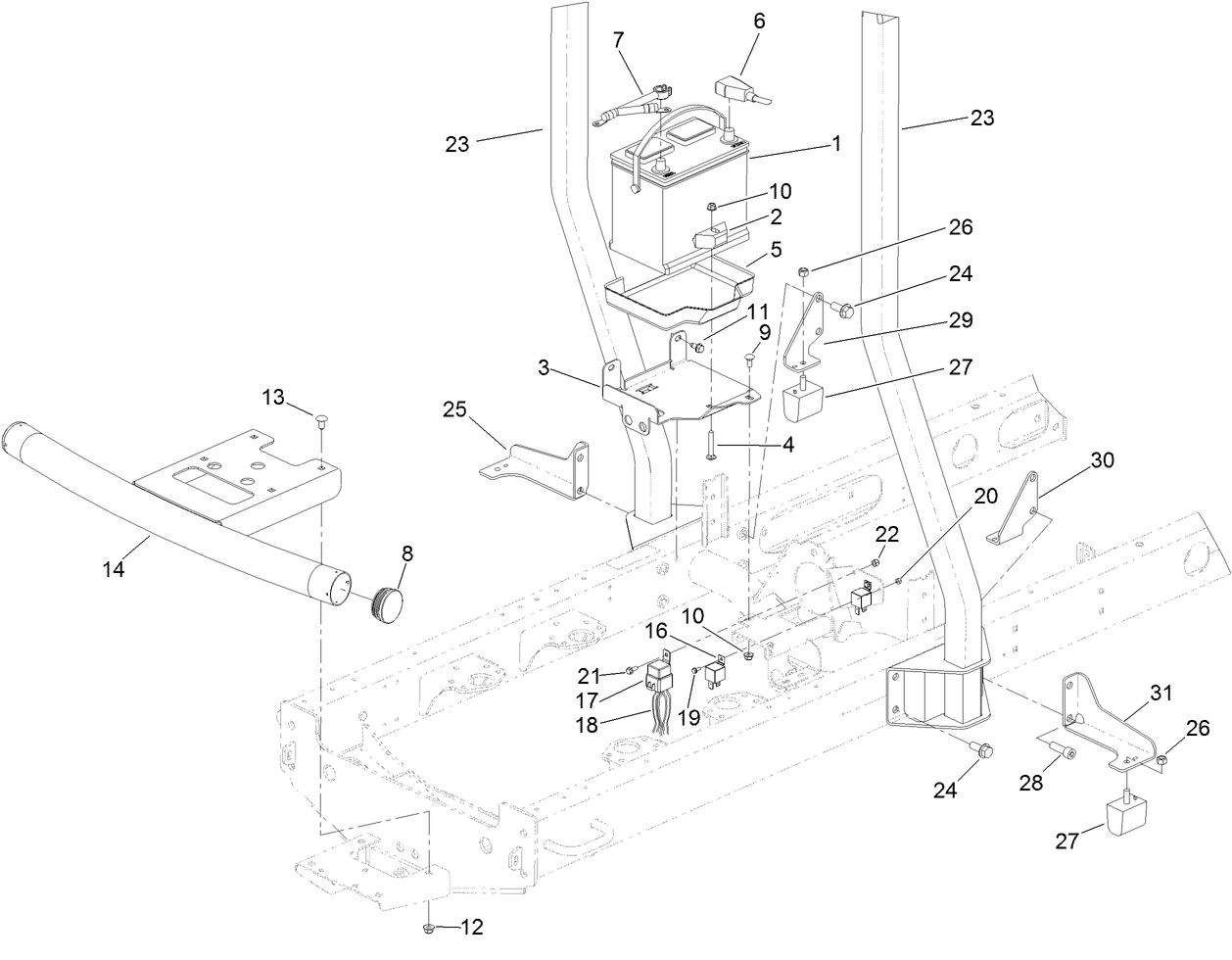 Battery and Bumper Assembly