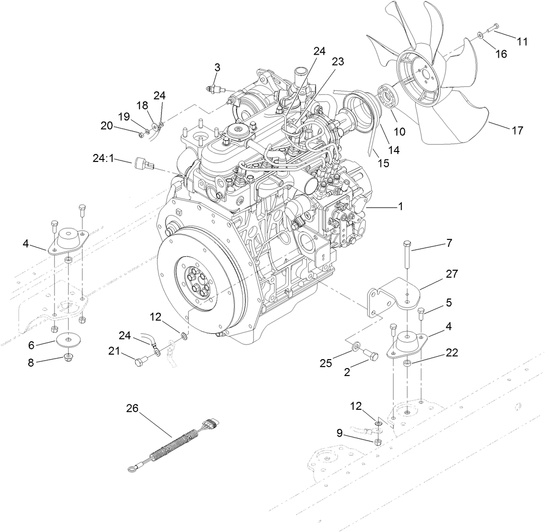 Engine Mounting and Electrical Assembly
