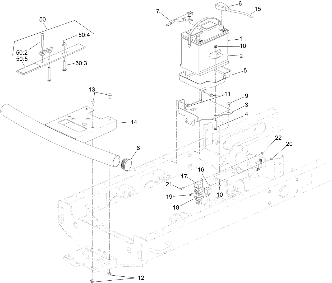 Battery and Bumper Assembly