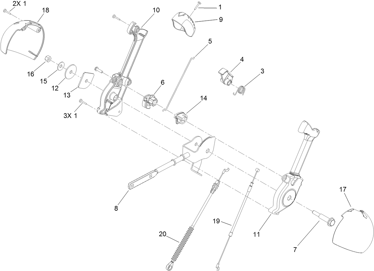 Chute Control Lever Assembly